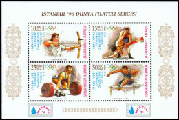 (3085-88 BL31) TURKEY ISTANBUL 96 WORLD PHILATELIC EXHIBITION SOUVENIR SHEET (ATLANTA OLYMPIC GAMES) MNH** - Unused Stamps