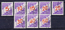 Liechtenstein Usati:  Segnatasse  N. 13-20 - Portomarken