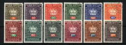 Liechtenstein Usati:  Servizio N. 45-56 - Dienstzegels