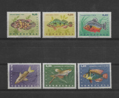 VENEZUELA 1966 FISH MARINE FAUNA SET OF 6 MINT NH SCOTT 908/10 C933/5 MI1676/81 - Venezuela