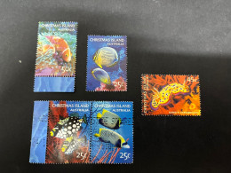 (stamp 19-12-2023) Australia Chistmas Island - 5 Used Stamps (under The Sea) - Christmas Island