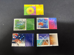 (stamp 19-12-2023) Australia (5 Stamps With Attached Tab) - Oblitérés