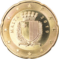 Malte, 20 Euro Cent, 2019, FDC, Laiton, KM:New - Malte