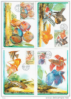 Czech Republic 2003 Ceska, Set X4 Cards Maximum Fish Fishes - Maximumkaarten