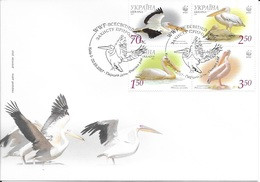 Ukraine 2007 MiNr. 897c - 900c  WWF Birds Rosapelikan Great White Pelican Local FDC 7,00 € - Cartas & Documentos