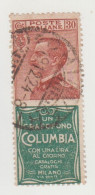 Regno D'Italia - Vittorio Emanuele III° - 30 Centesimi Columbia, Francobollo Pubblicitario. - Stamps For Advertising Covers (BLP)