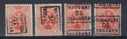 Zegel Nr. 276 Voorafgestempeld Nr. 5664 A + B + C + D  WAREMME 30 BORGWORM ;  Staat Zie Scan ! Lot 264 - Roller Precancels 1930-..