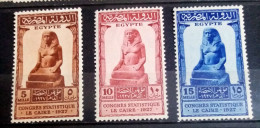 Egypt Kingdom 1927, Statistics Int. Congress, Complete Set, SG 173-175, MNH - Nuevos