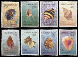 Weihnachtsinsel 1992 - Mi-Nr. 365-372 ** - MNH - Meeresschnecken / Marine Snails - Christmas Island