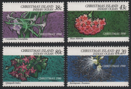 Weihnachtsinsel 1990 - Mi-Nr. 320-323 ** - MNH - Blumen / Flowers - Christmas Island