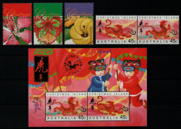 Weihnachtsinsel 1998 - Mi-Nr. 435-436, 457-459 & Block 12 ** - MNH - 3 Ausgaben - Christmas Island