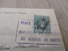 Sur CPA Casablanca Avec TP Espana Correo Marrocueuos Surchargé Cachet Militaire Place De Casablanca Service Santé - 1. Weltkrieg 1914-1918