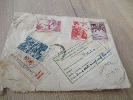 Lettre Colonies Françaises Maroc  4 TP Anciens En Recommandé + Vignette Douane Casablanca Pour Uzerche Pub Erard Optique - Cartas & Documentos