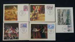 Série De 5 Set Of 5 Cartes Maximum Cards Cirque Circus Monaco 1978 - Circus