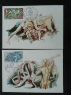 Carte Maximum Card (x2) Mythologie Hercule Mythology Croix Rouge Red Cross Monaco 1981 - Mythology