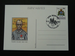 Entier Postal Stationery Card Padre Kolbe Deportation Camp De Concentration San Marino Philexfrance 1982 - Postwaardestukken