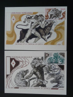 Carte Maximum Card (x2) Mythologie Hercule Mythology Croix Rouge Red Cross Monaco 1984 - Mythologie