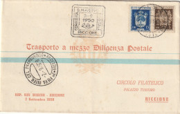LETTERA SAN MARINO 1950 15+5 L. TRASPORTO A MEZZO DILIGENZA (MZ949 - Briefe U. Dokumente