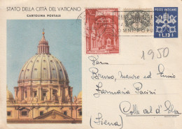 INTERO POSTALE VATICANO 1953 L.13+2 L. SEGNATASSE +5 SANTA PRASSEDE  (MZ903 - Enteros Postales