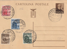 INTERO POSTALE RSI 1945 MAZZINI CON SERIE TIMBRO PADOVA (MZ833 - Postwaardestukken