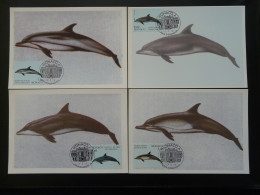 Carte Maximum Card (x4) Dauphins Dolphins Monaco 1992 - Dauphins