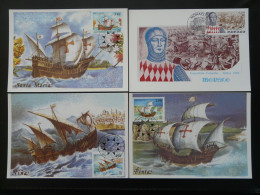 Série De 4 Set Of 4 Cartes Maximum Cards Christophe Colomb Columbus Monaco Europa 1992 - Christophe Colomb