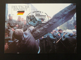 Carte Maximum Card Mur De Berlin Wall Deutsche Einheit Bremen 1994 - Autres & Non Classés