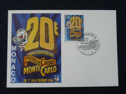 Carte Maximum Card Cirque Circus Monaco 1996 - Cirque