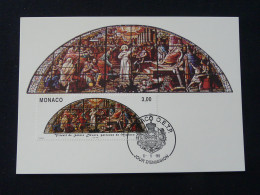 Carte Maximum Card Vitrail Sainte Devote Stained Glass Windows Monaco 1998 - Vetri & Vetrate