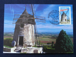 Carte Maximum Card Portraits De Régions Moulin Windmill Castelnaudary 11 Aude 2008 - Mühlen