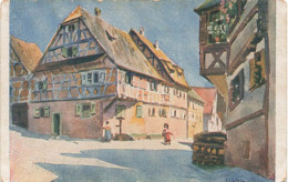 ILLUSTRATEUR SIGNE - JJ Waltz - HANSI - Oberbronn, Alsace - Carte Postale Ancienne - Hansi