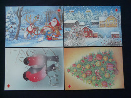 Entier Postal Stationery Card (x4) Noel Christmas Croix Rouge Red Cross Aland 1994 - Postal Stationery