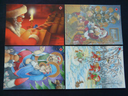 Entier Postal Stationery Card (x4) Noel Christmas Croix Rouge Red Cross Aland 1999 - Interi Postali