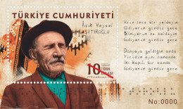 Turkey, Türkei - 2023 - Aşık Veysel Şatıroğlu, Turkish Folk Music Singer // 1.Mini S/Sheet ** With Serial Numbers ** MNH - Nuevos