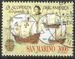 SAN MARINO - 1991 - COLOMBO- LIRE 3000 - USATO (YVERT 1270 - MICHEL  1473 - SS 1317) - Gebruikt