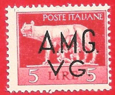 1945/47 (10) AMG V.G. Serie Imperiale Lire 5 Nuovo - Leggi Il Messaggio Del Venditore - Nuovi