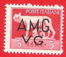 1945/47 (10) AMG V.G. Serie Imperiale Lire 5 Nuovo - Leggi Il Messaggio Del Venditore - Mint/hinged