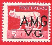 1945/47 (10) AMG V.G. Serie Imperiale Lire 5 Nuovo - Leggi Il Messaggio Del Venditore - Neufs