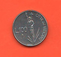 Vaticano 100 Lire 1991 Vatican City Wojtyla Pope Steel Coin - Vatican