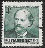 TIMBRE N° 545 -   MASSENET  -  OBLITERE  -  1942 - Usati