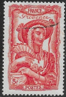 TIMBRE N° 598  -   COIFFE REGIONALE PROVENCE   -  OBLITERE  -  1943 - Used Stamps