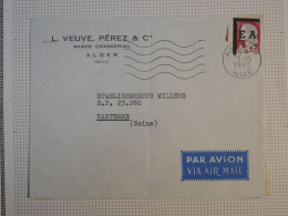 AZ0 ALGERIE E.A  BELLE LETTRE  1962  ALGER A NANTERRE  FRANCE  +TP EA VOISIN  +AFF . INTERESSANT+ + - Brieven En Documenten