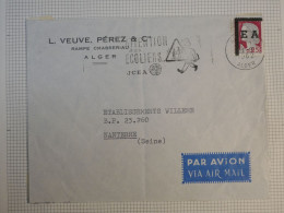 AZ0 ALGERIE E.A  BELLE LETTRE  1962  ALGER A NANTERRE  FRANCE  +TP EA   +AFF . INTERESSANT+ + - Briefe U. Dokumente