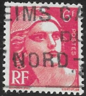 TIMBRE N° 721 A  -  MARIANNE DE GANDON   -  OBLITERE  -  1945 / 1947 - Gebraucht