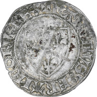 France, Charles VI, Blanc Guénar, 1420-1422, Paris, Billon, TTB, Duplessy:377E - 1380-1422 Carlo VI Il Beneamato