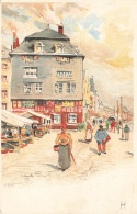BELGIQUE - Liège -H - Vieille Maison Et Marché - Aquarelle - Dos Non Divisé - Carte Postale Ancienne - Luik