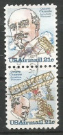 USA 1979 Airmail Aviation Pioneers Octave Chanute C.21 Vartical Pair VFU SC.#C93/94 - Autres (Air)