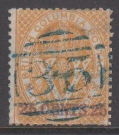 1869-1871. BRITISH COLUMBIA & VANCOUVER ISLAND. 25 CENTS 25 On V & Crown THREE CENTS. Perf. 14. Beautifull... - JF539422 - Used Stamps