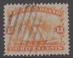 1866. NEWFOUNDLAND 13 CENTS Ship. Beautiful Example Of This Fine Stamp Cancelled With 9-bar Cancel. Very F... - JF539425 - 1908-1947