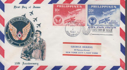 1960. PHILIPPINE ISLANDS. Fine FDC With Complete Set AIR FORCE Cancelled First Day Of Iss... (Michel 654-655) - JF539428 - Filipinas